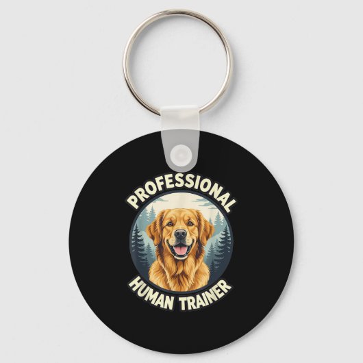 Porte-clés Golden Retriever Professional Human Trainer Funny (Recto)