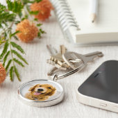 Porte-clés Golden Retriever souriant (Côté)