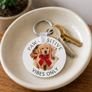 Porte-clés Golden Retriever Vibes positives uniquement photo