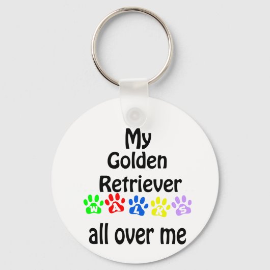 Porte-clés Golden Retriever Walks Design (Recto)