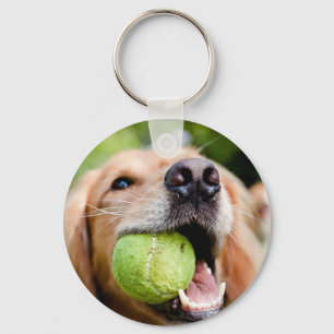Porte-clés Golden Retriever With Tennis