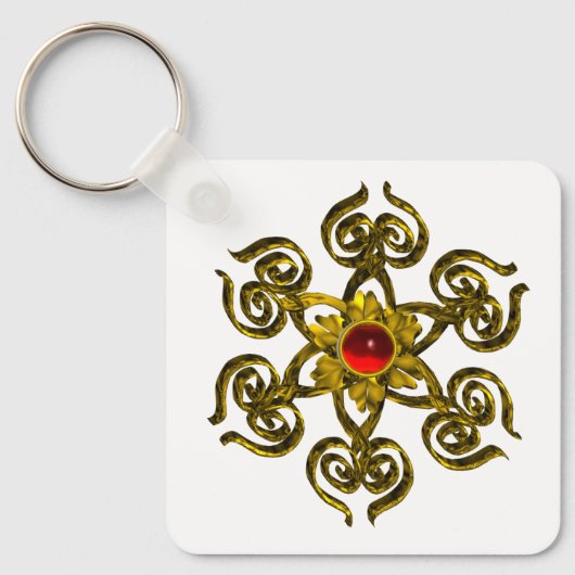 PORTE-CLÉS GOLDEN ROSE RUBY (Recto)