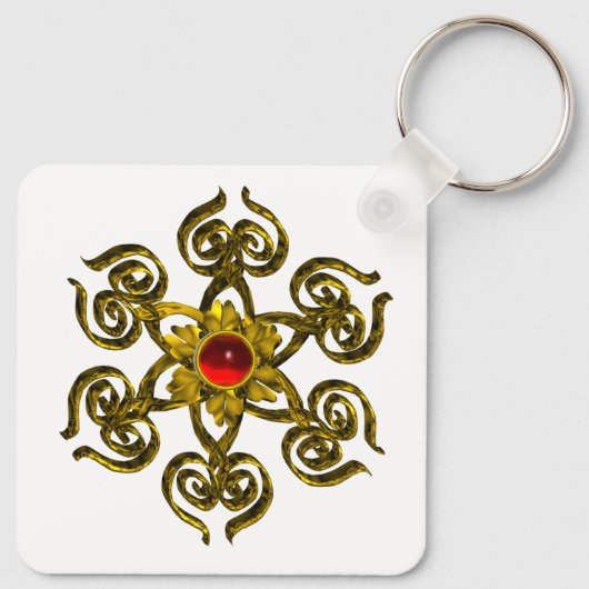 PORTE-CLÉS GOLDEN ROSE RUBY (Dos)