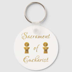 Porte-clés Golden Sacrament of Eucharist Host and Chalice
