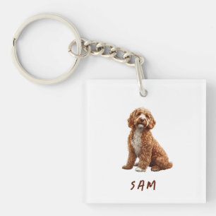 Porte-clés Goldendoodle animal de compagnie personnalisé