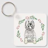 Porte-clés Goldendoodle Chien Personnalisé (Recto)