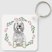 Porte-clés Goldendoodle Chien Personnalisé (Dos)