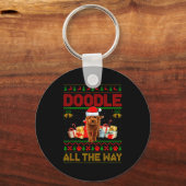 Porte-clés Goldendoodle Dog Ugly Christmas Sweaters Pet Dog L (Recto)