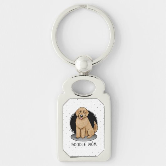 Porte-clés Goldendoodle Mom Doodle Mom (rouge doré) (Devant)