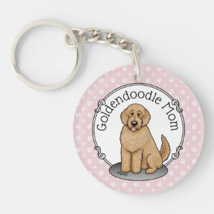 Porte-clés Goldendoodle Mom Doodle Mom (rouge doré)