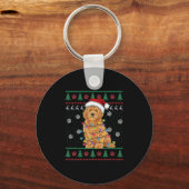 Porte-clés Goldendoodle Noël laid Sweater Funny Chien Amour (Recto)