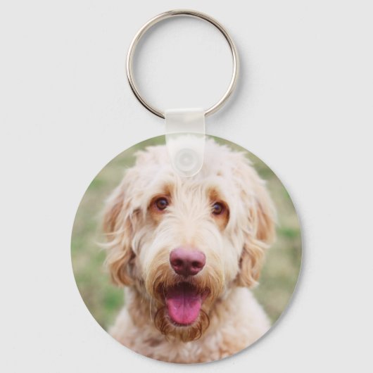 Porte-clés Goldendoodle souriant (Recto)