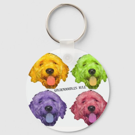 Porte-clés Goldendoodles Porte - clé de règle (Recto)
