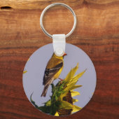 Porte-clés Goldfinch américain sur tournesol (Recto)