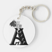 Porte-clés GOLEM - Gargoyle noir et blanc (Dos)