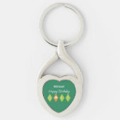 Porte-clés Golf Anniversaire Diamant Vert Formes (Devant)