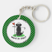Porte-clés Golf Black Labrador Retriever Dog - mignonne (Dos)