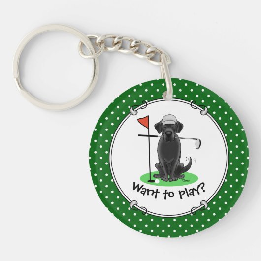 Porte-clés Golf Black Labrador Retriever Dog - mignonne (Devant)