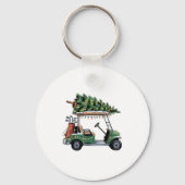Porte-clés Golf Cart Christmas Tree Lights Golfing Golfer Fun (Recto)