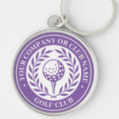 Porte-clés Golf Classique Nom Personnalisé Violet (Devant)