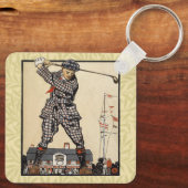 Porte-clés Golf Golfer Vintage Golf antique (Verso)
