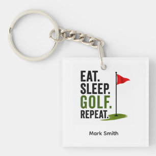 Porte-clés Golf Manger Dormir Golf Répéter