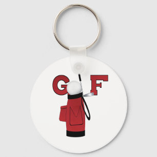 Porte-clés Golf rouge de sac de golf