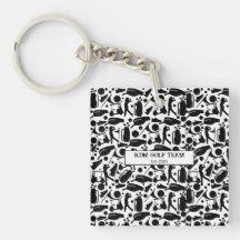 Golf Silhouette Motif Classic Noir & Blanc