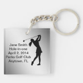 Porte-clés Golf Trou-dans-un la commémoration personnalisable (Dos)