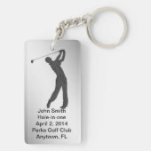 Porte-clés Golf Trou-dans-un la commémoration personnalisable (Dos)