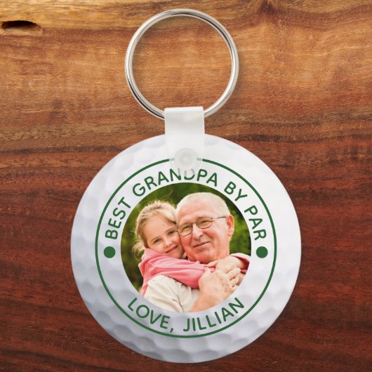 Porte-clés Golfer BEST GRANDPA BY PAR Photo Custom (Recto)