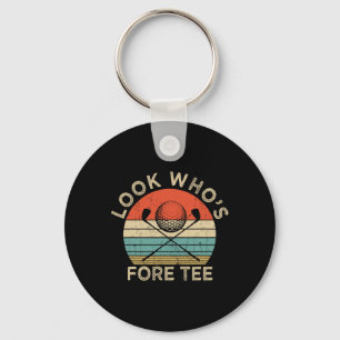 Porte-clés Golfeur 40e anniversaire de pun vintage regarde qu