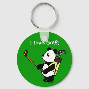Porte-clés Golfeur personnalisé de panda de Kawaii