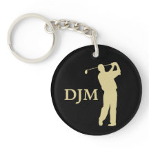 Golfeur Silhouette Monogram Gold