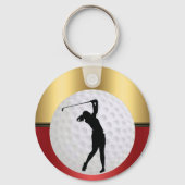 Porte-clés Golfing ball and golfer Elegant background (Verso)