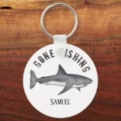 Porte-clés Gone Fishing Tuna Fish Modern Fishman Cute (Recto)