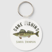Porte-clés Gone Fishing Walleye Fish Modern Fishman Cute (Recto)