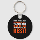 Porte-clés Good Better Never Let It Rest Motivation Saying (Recto)