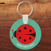 Porte-clés Good Vibes Lady Bug sur Green (Verso)