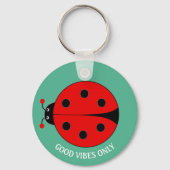 Porte-clés Good Vibes Lady Bug sur Green (Verso)