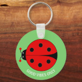 Porte-clés Good Vibes Lady Bug sur Lime Green (Verso)