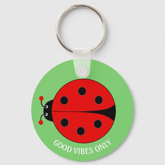 Porte-clés Good Vibes Lady Bug sur Lime Green (Verso)