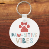 Porte-clés Good Vibes Positive Energy Paw-sitive Vibes Drôle (Recto)
