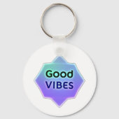 Porte-clés "Good Vibes" Text on Gradient Star Shape (Verso)