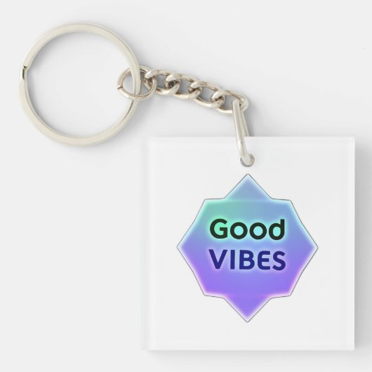 Porte-clés "Good Vibes" Text on Gradient Star Shape (Devant)