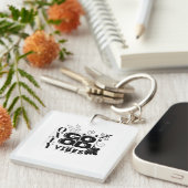 Porte-clés Good Vibes uniquement - Typographie motivationnell (Devant Droit)