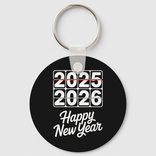 Porte-clés Goodbye 2025 Hello 2026 Clock Happy New Year Party (Recto)