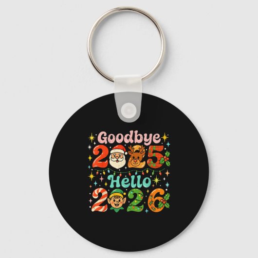 Porte-clés Goodbye 2025 Hello 2026 Cute Christmas New Year (Recto)