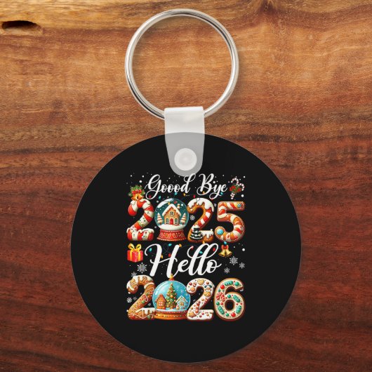 Porte-clés Goodbye 2025 Hello 2026 Happy New Year's Eve Chris (Recto)