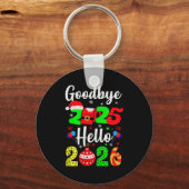 Porte-clés Goodbye 2025 Hello 2026 Happy New Year's Eve Chris (Recto)
